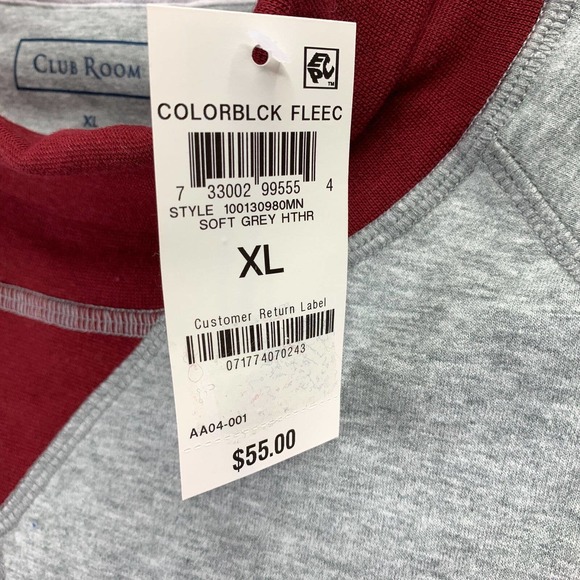 Club Room Mens Fleece Long Sleeve Colorblock Turtleneck Sweater Gray XL - Picture 2 of 4